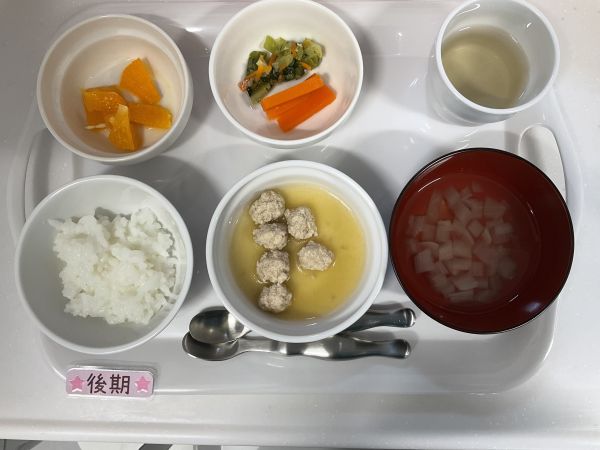 【離乳食後期】・鶏団子煮