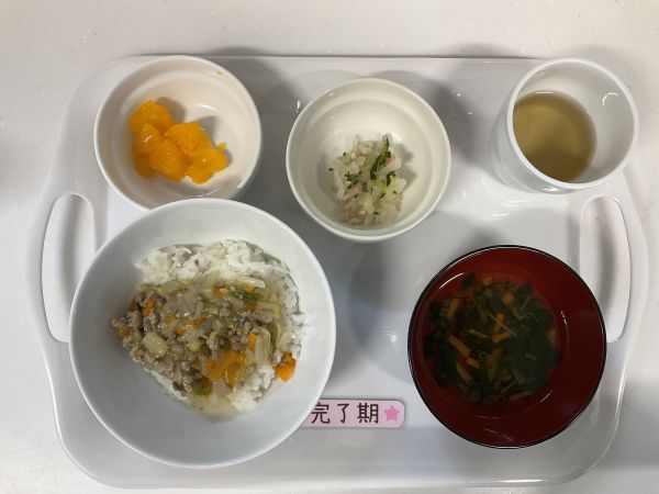 〈完了〉中華丼大根サラダはるさめスープみかん