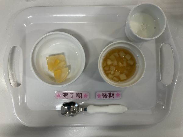 【離乳食完了期•後期】・桃のゼリー・じゃが芋煮