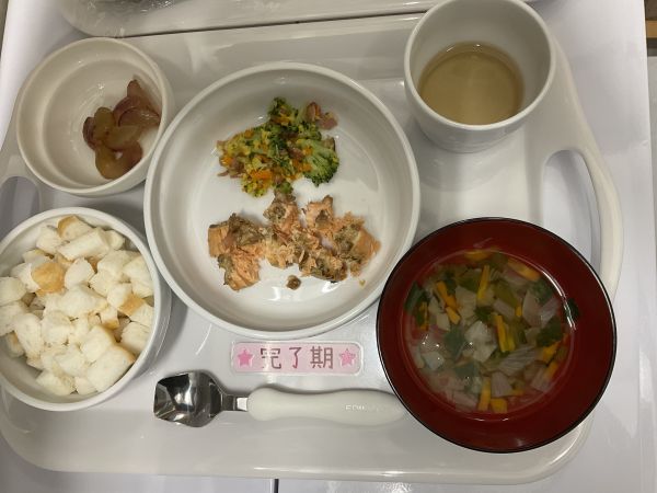 鮭のマッシュルームソースです《完了期》