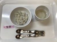 〈後期〉ほうれん草おかかおにぎり牛乳