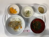 〈完了〉中華丼大根サラダはるさめスープみかん