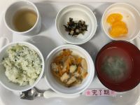 〈完了〉菜飯大根と白身魚のしょうが煮ひじきの炒り煮味噌汁みかん