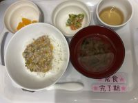 甘辛そぼろ丼です《常食、完了》