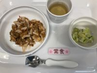 ナスのミートスパゲッティです《常食》