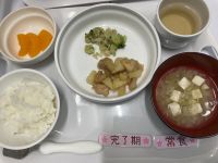 鶏肉とじゃが芋の甘辛煮です《常食、完了》